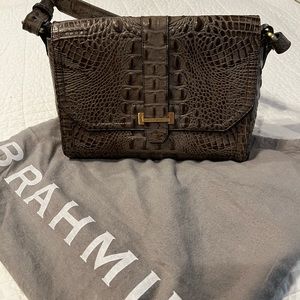 Brahmin Grey Lizard Skin Purse